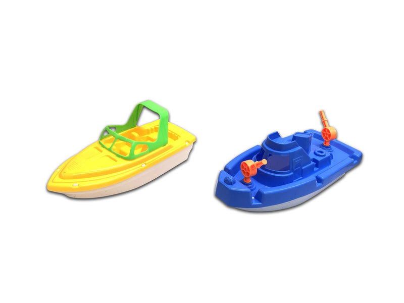 Floating Plastic Boat Water Toy, Yellow/Blue, Assorted, Ages 2+, for Summer/Beach Activities M0305