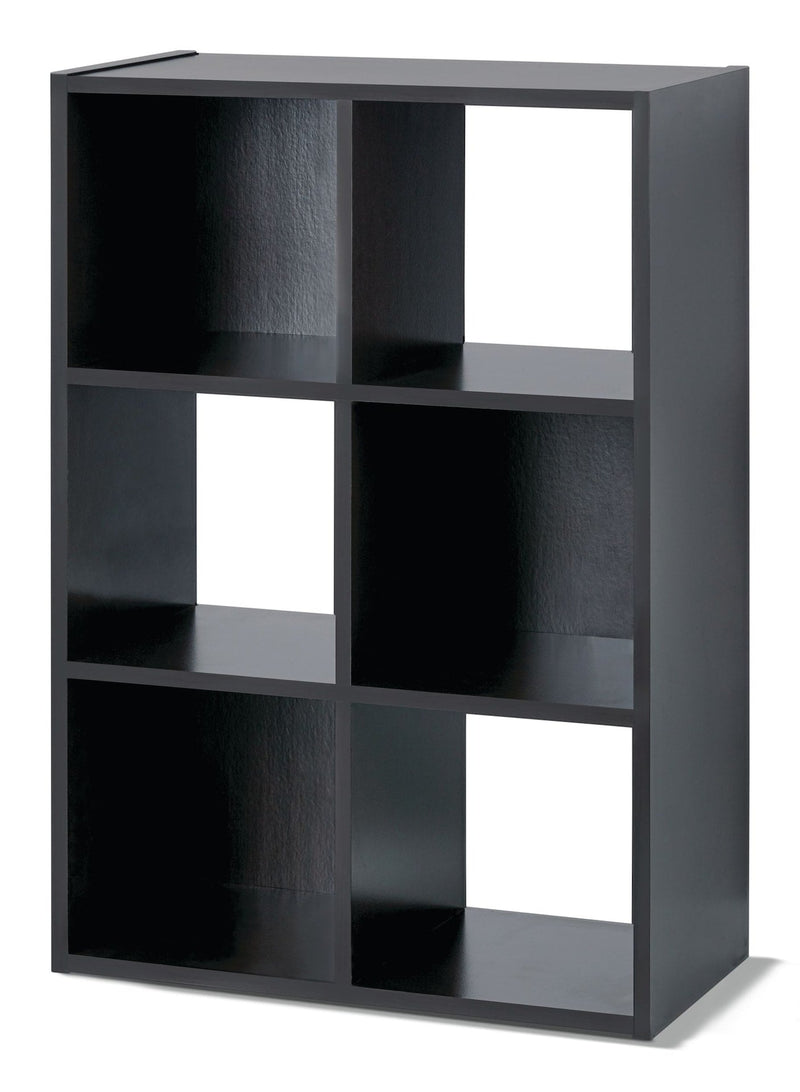 6-Cube Storage Organizer, Bookcase/Bookshelf, Dark Brown Finish V2436