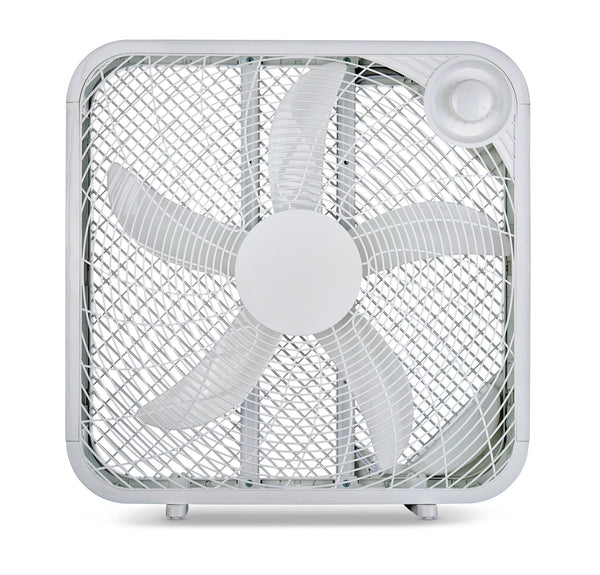 Plastic 5-Blade Portable Box/Floor Fan, 2-Speed, White, 20-in Z4513