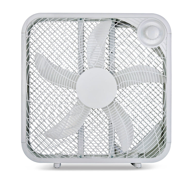 Plastic 5-Blade Portable Box/Floor Fan, 2-Speed, White, 20-in Z4513