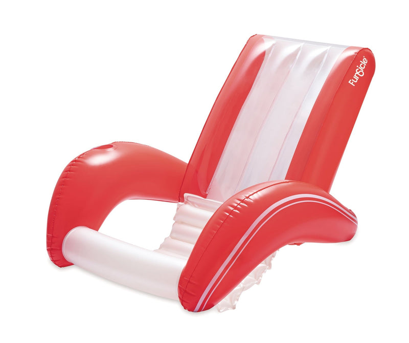 Red and White Recliner Floating Pool Lounger, Ages 14+ N4757
