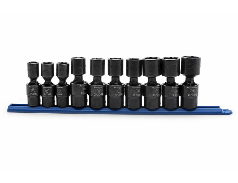 6 Point Standard Drive X-Core Pinless Universal Impact Socket Set, Metric, 1/2-in, 10-pc Z2220
