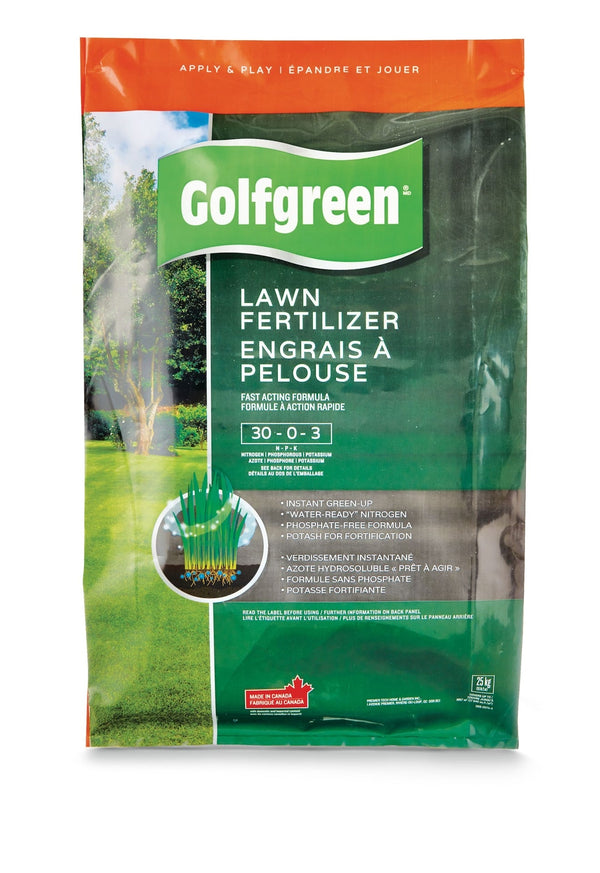 Lawn Fertilizer, 30-0-3, 25-kg W2918
