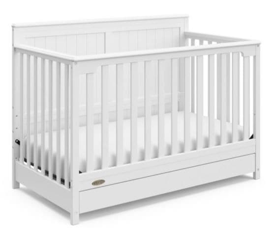 Hadley 4-in-1 Convertible Crib with Drawer, White T3046