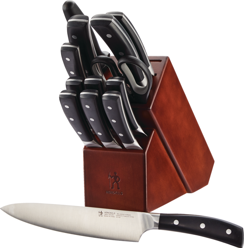 Balanced Forged Steel Knife Block Set, Ergonomic Grip, 14-pc O8676