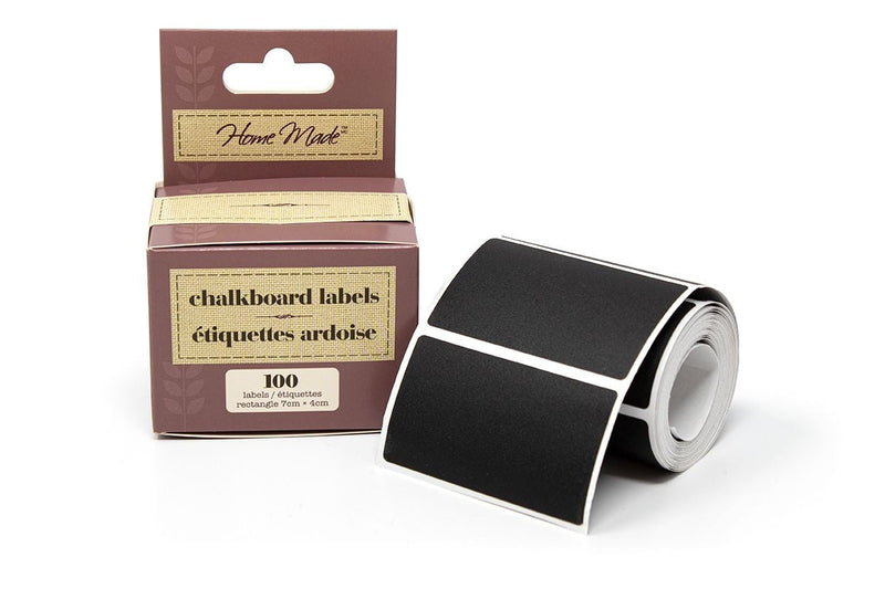 Home Made Chalkboard Sticker Labels for Storage Containers and Mason Jars, 100-pk E9851