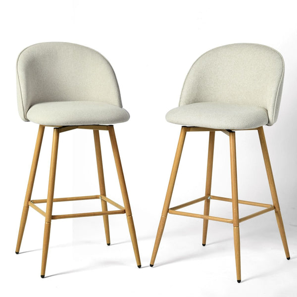 Modern Swivel Bar Stools, Beige, 2-pk V8632