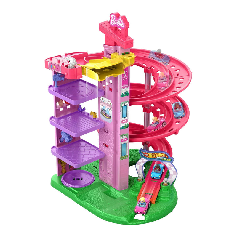 Racerverse Toy Vehicle Track Set with 2 1:64 Die-Cast Vehicles and Figures W1661