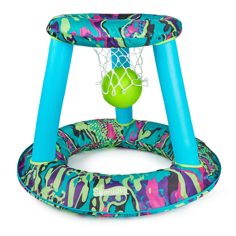Inflatable Pool Basketball Set, Blue/Green/Black, 3-pk, Ages 13+, for Beach/Pool Fun Activities X2572