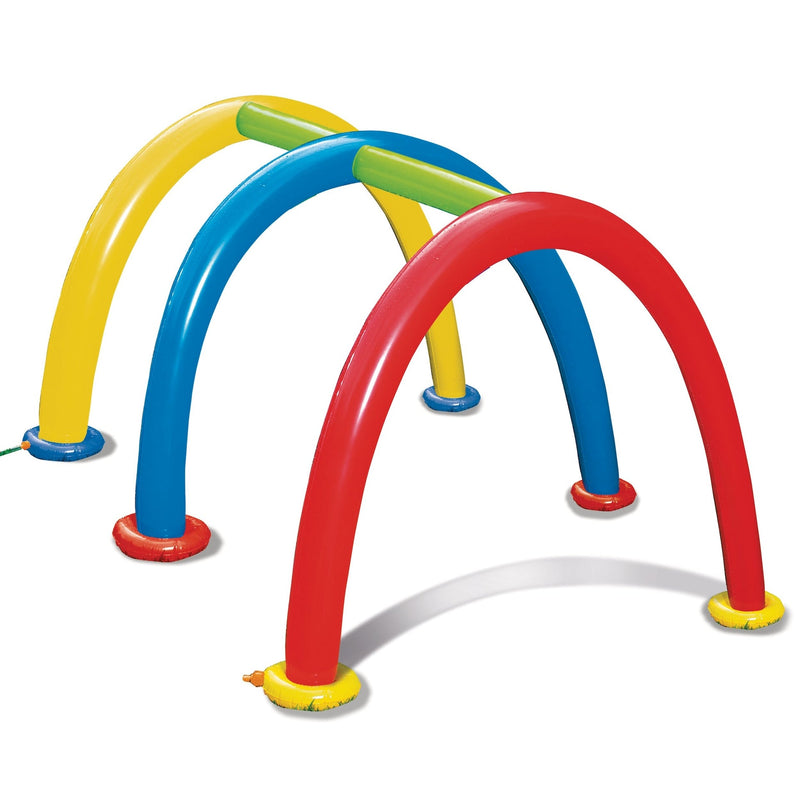 Inflatable Splash Tunnel Water Sprinkler, Yellow/Blue/Red, Ages 3+, for Beach/Pool Fun Activities U2068