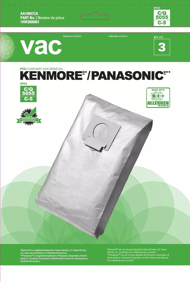5055 & C5 Replacement Vacuum Cleaner Bags, 3-pk Q2812