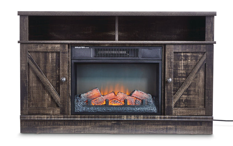 Media Electric Fireplace TV Stand, 44.5-in, 1500W, Brown P8120