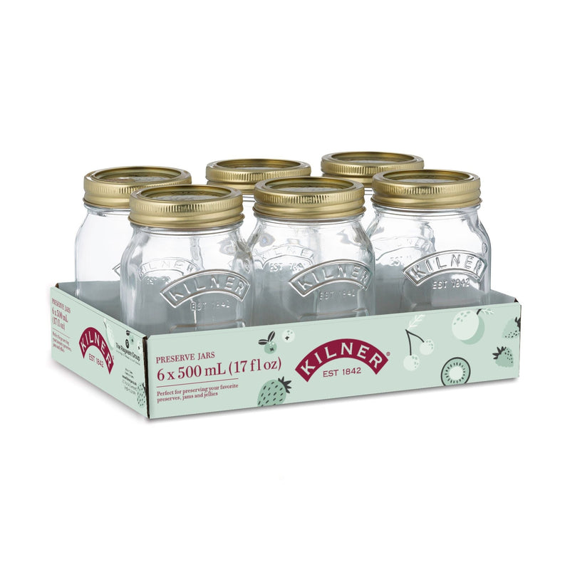 Regular Mouth Glass Mason Jars with Sealing Lids, 500 mL, 6 Count N6125