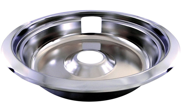 62470 Universal Stove Drip Pan with Trim Ring, Bright Chrome, 8-in F0344