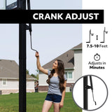 In-Ground Crank Adjust Bolt Down Outdoor Basketball Hoop, 50-in