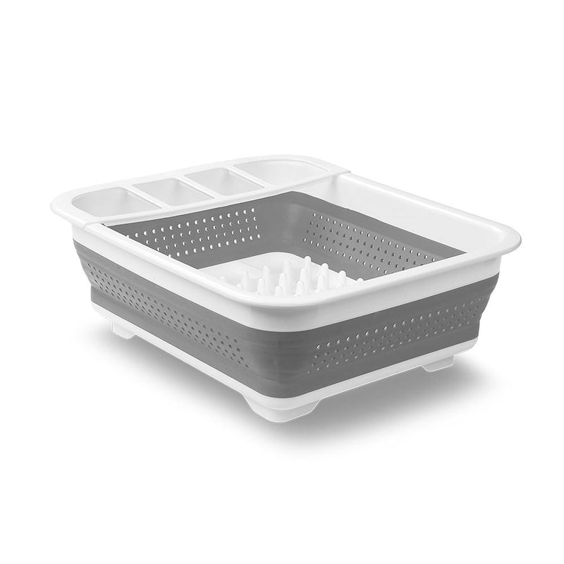 Madesmart Collapsible Folding Plastic Dish & Cutlery Drying Rack, White K0071