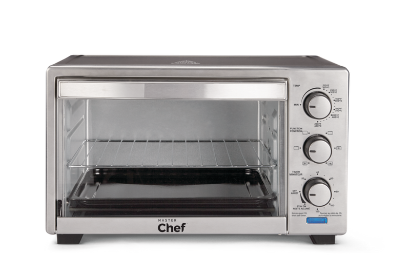Convection Toaster Oven with 4 Functions, Stainless Steel, Black, 6-Slices R8043