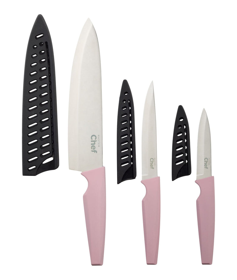 Knife Set with Colour Soft Touch Handle, 3-pc P4166