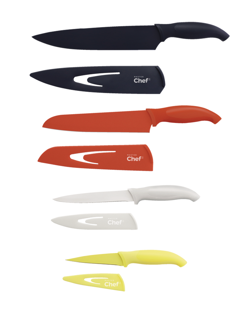 Stainless Steel Knife Set with Sheaths, Dishwasher Safe, 4-pc P0589