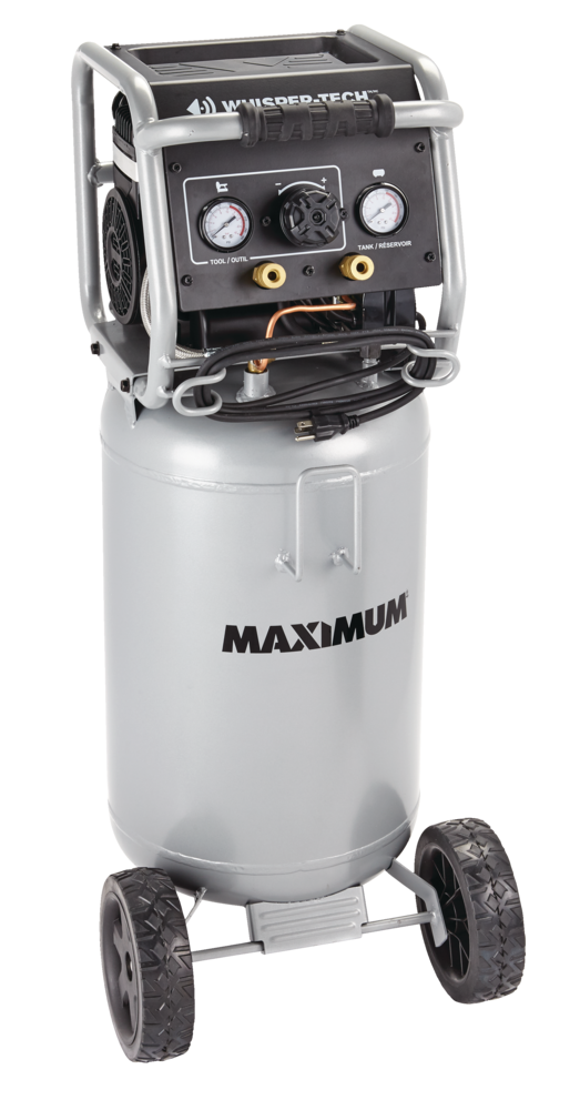 15-Gallon Oil-Free Quiet Portable Vertical Air Compressor with Top Tray