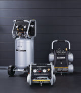 15-Gallon Oil-Free Quiet Portable Vertical Air Compressor with Top Tray