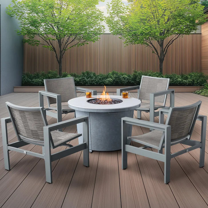 Milo 5-piece Patio Seating Set with Fire Table F8802