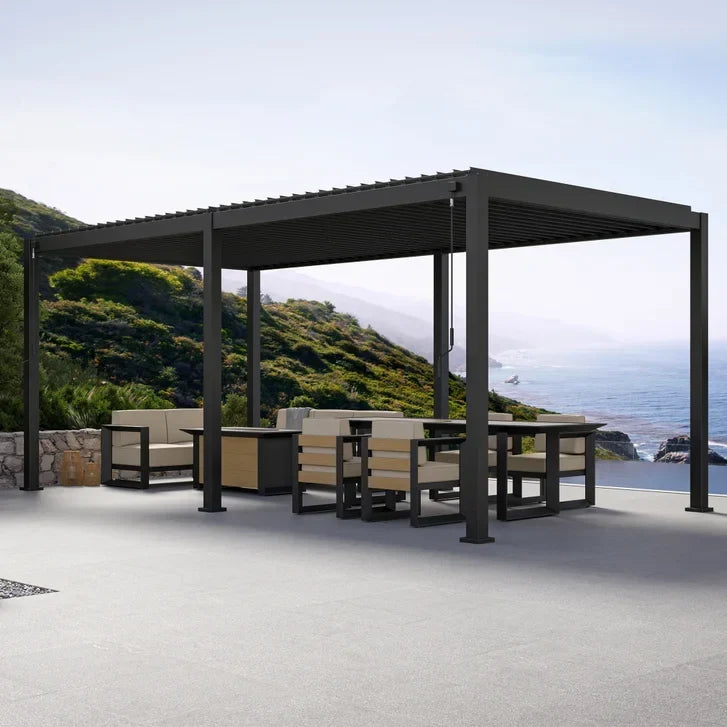 Mirador 10 ft. x 20 ft. Adjustable Louvered Aluminum Pergola U5906
