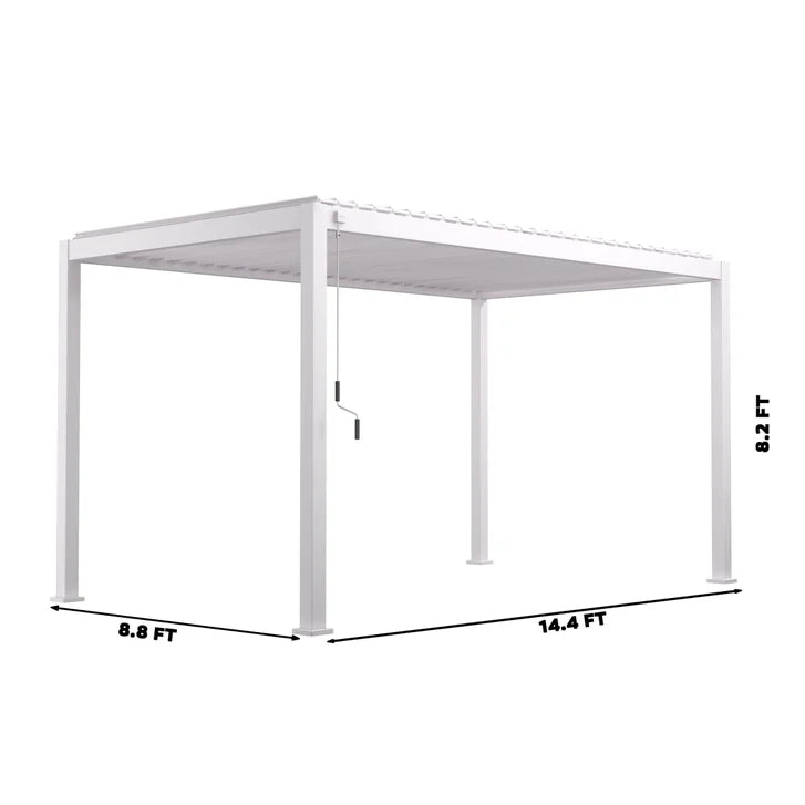 Mirador 8.8 ft. x 14.4 ft. Adjustable Louvered Aluminum Pergola W7476