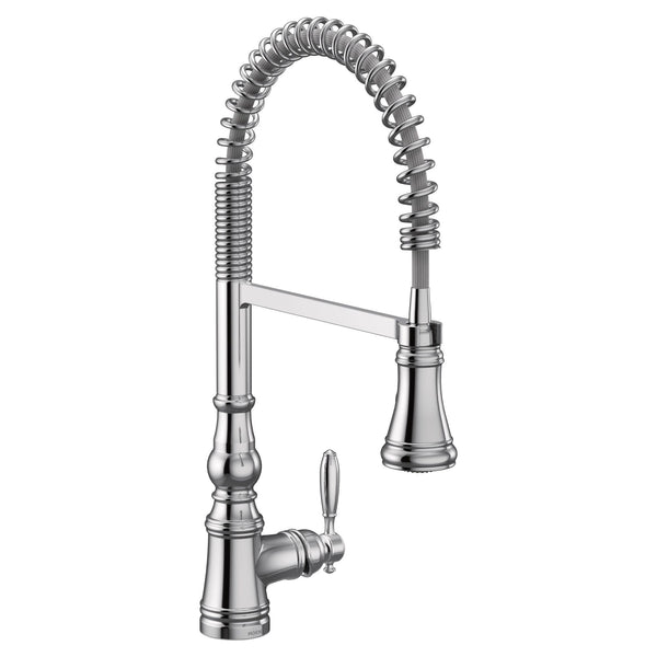 Weymouth Single Handle Pull Down Sprayer Kitchen Faucet with Power Clean, Chrome V7887