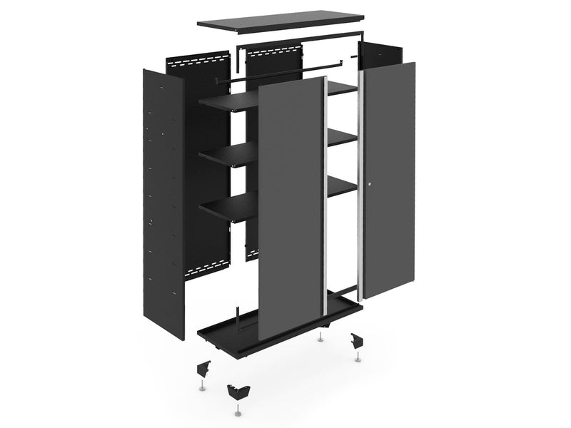 Bold Series 24-Gauge Steel RTA Storage Locker with 3 Shelves, Black/Grey, 30-in X9856