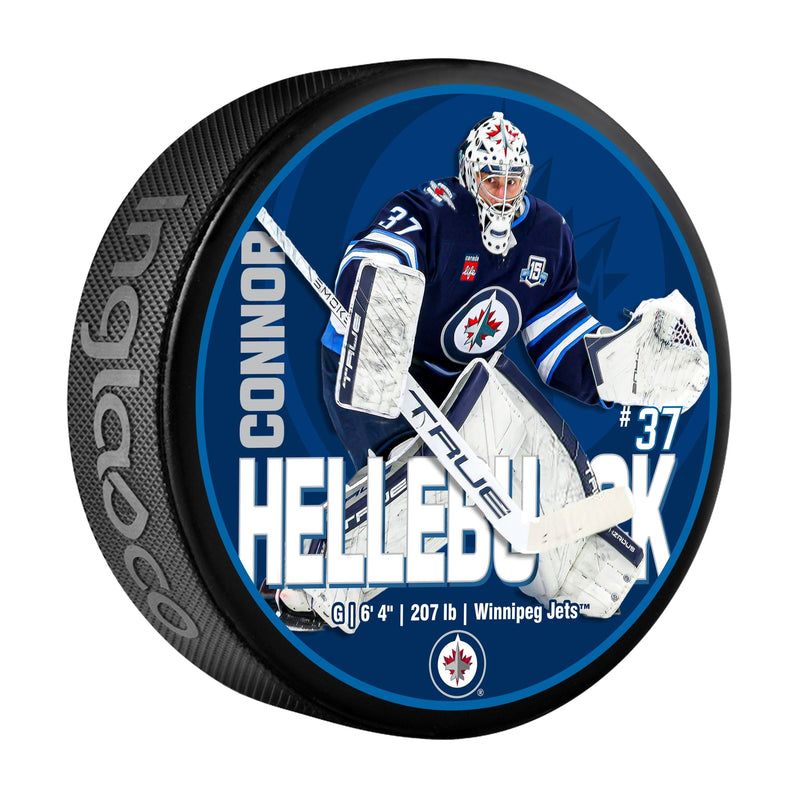 Connor Hellebuyck Hockey Puck, 6-oz L5279