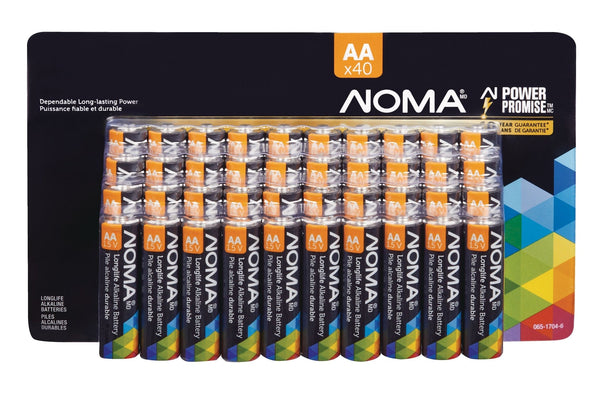 40-pk AA Alkaline Batteries, Long Lasting, All Purpose D6857