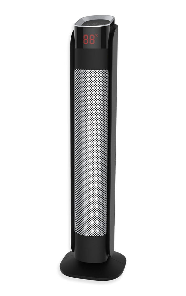 Oscillating Tower Ceramic Heater withRemote Control & Thermostat, 1500W, Black, 30-in X8801