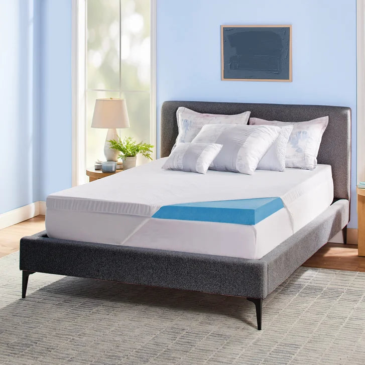 Novaform 3 in. Soothing Cool Plus Gel Memory Foam Mattress Topper I8103
