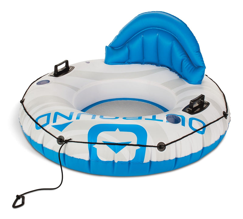 Inflatable Connectable River Tube, 1-Person, White/Blue, 51-in F3816