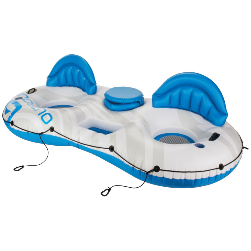 Inflatable Lake Connectable Tube, 2-Person, White/Blue P6986