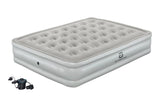 Queen Flocked Double-High Inflatable Air Mattress/Airbed with 110V Pump & Carry Bag