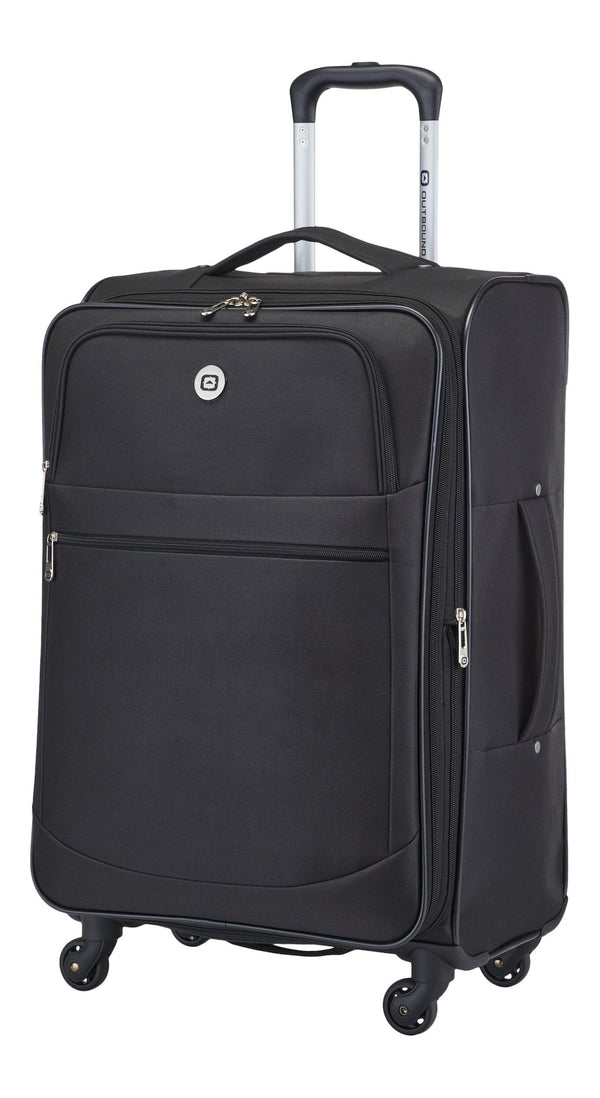 Softside Spinner Wheel Medium Travel Luggage Suitcase, Black, 24-in X9286