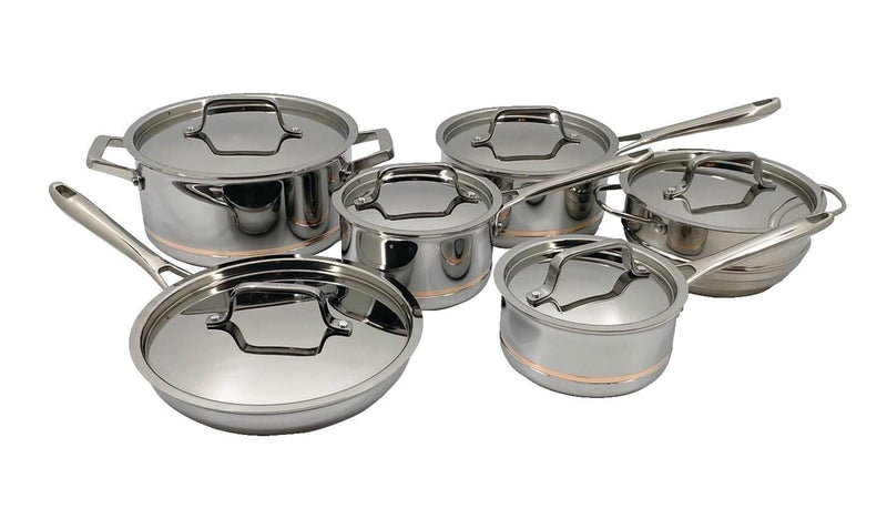 5-Ply Copper Core Stainless Steel Cookware Set, Oven Safe, 12-pc B2677