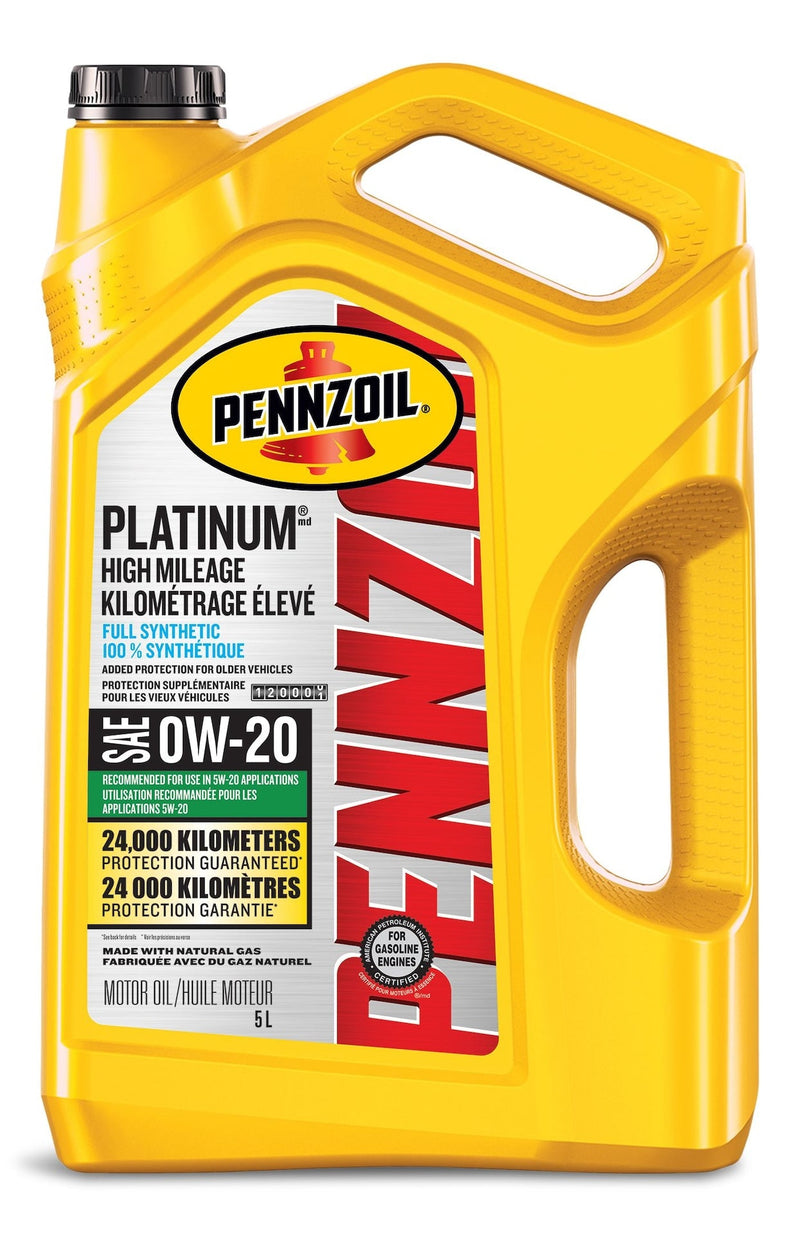 Platinum High Mileage 0W20 Synthetic Engine/Motor Oil, 5-L Z8856