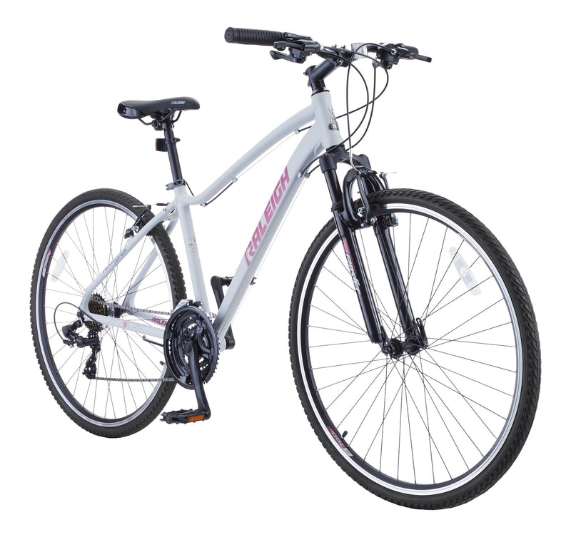 Route Hybrid Bike with Alloy V-brakes, 700C, 21-Speed, White E5816