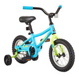 Vibe Lightweight Kids' Bike with Training Wheels, 12-in, Blue
