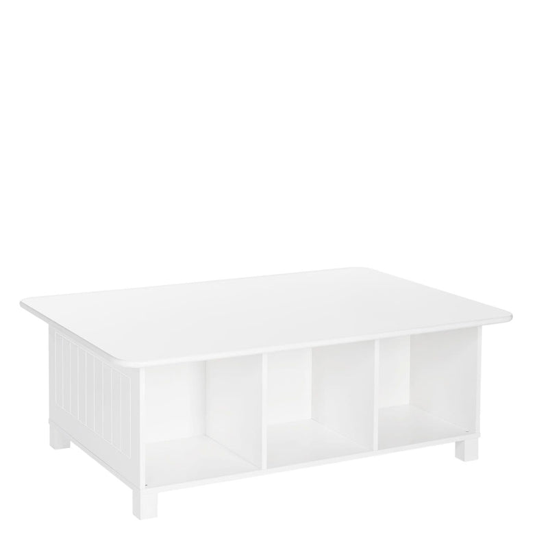 Home Kids' Desk, Activity & Play Table with 6 Storage Cubbies, For Bedroom/Playroom, White V4836