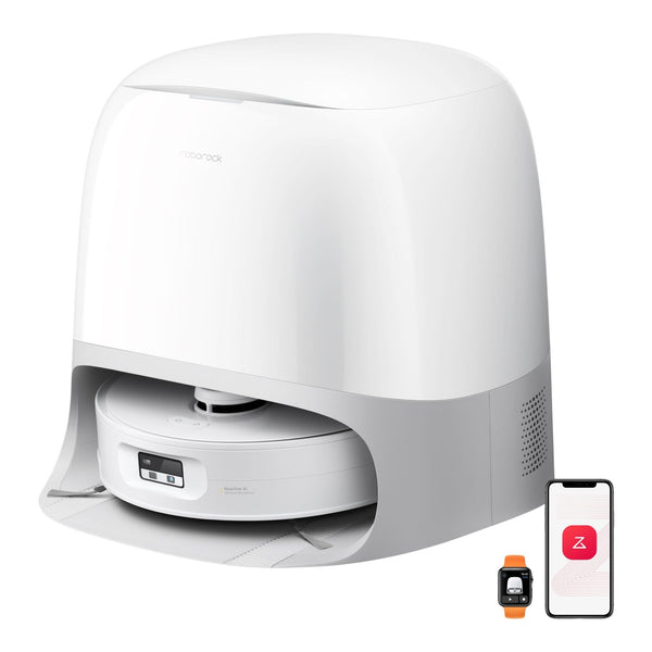 Roborock Qrevo Curv 2 Flow Robot Vacuum & Mop featuring 20,000 Pa suction, a 220 RPM roller mop, and advanced LiDAR navigation. B5611