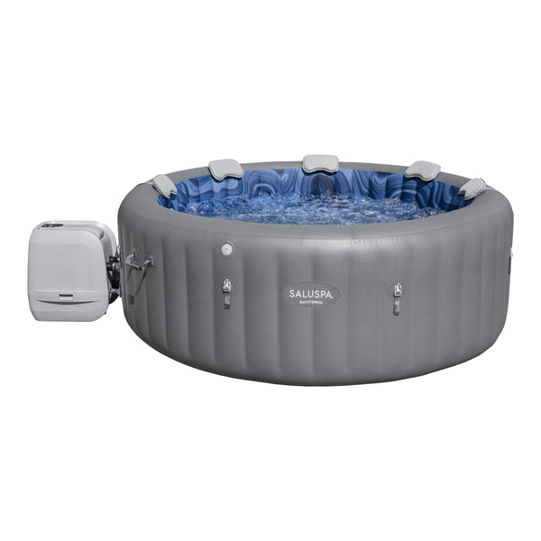Santorini Grey 7-Person Luxe HydroJet Pro Round Smart Spa, 85-in x 31.5-in Y4807