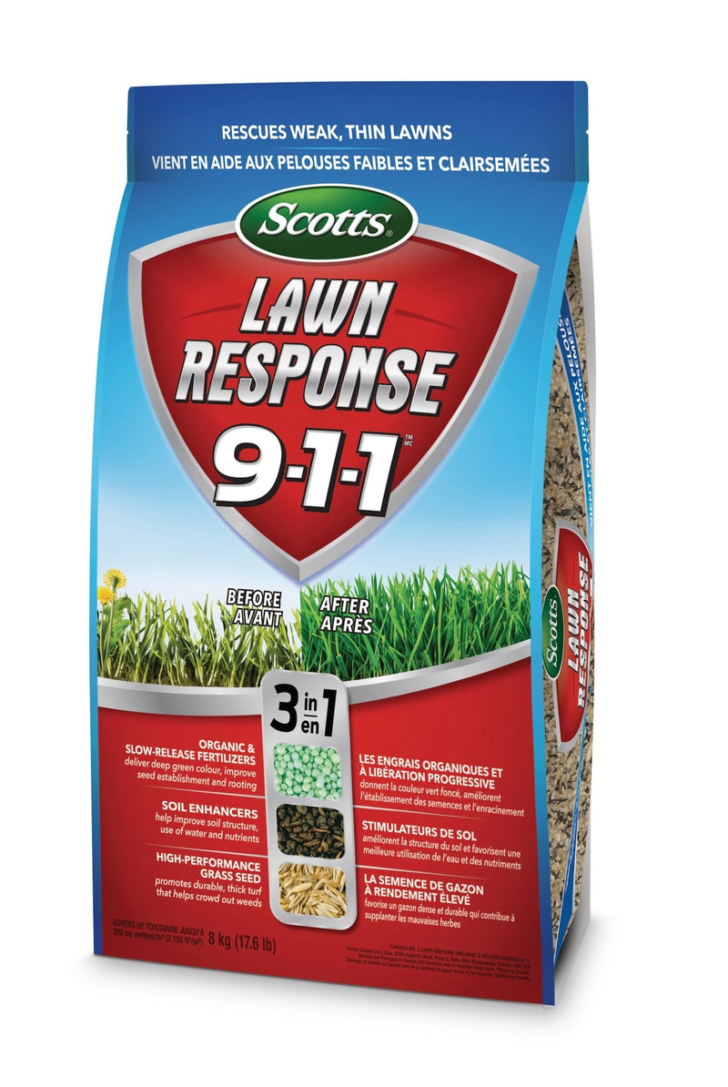 Lawn Response 3-in-1 Grass Seed & Fertilizer Mix, 9-1-1, 8-kg L1497