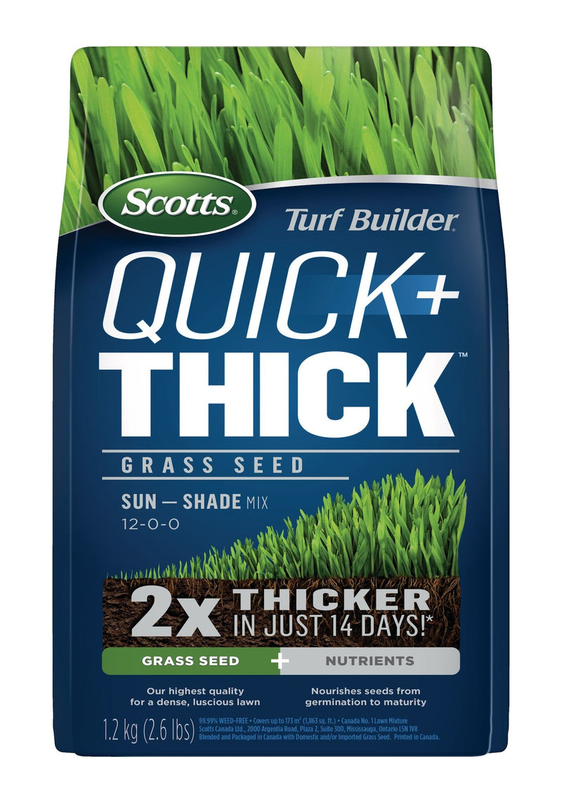 Turf Builder Quick + Thick Sun—Shade Grass Seed & Fertilizer Mix, 1.2-kg O3642