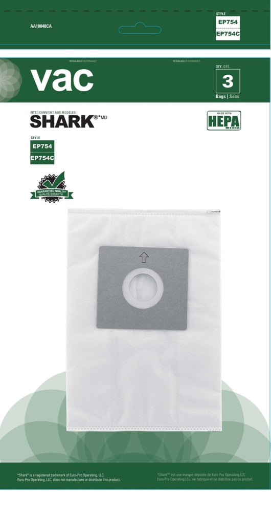 HEPA Replacement Vacuum Cleaner Bags, Style EP754C, 3-pk N6304