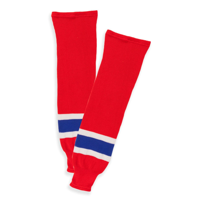 Knit Hockey Socks, Red/Navy/White, Assorted Sizes X7881