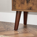 Home 3-Tier Rustic Brown Retro Cabinet with Steel Frame